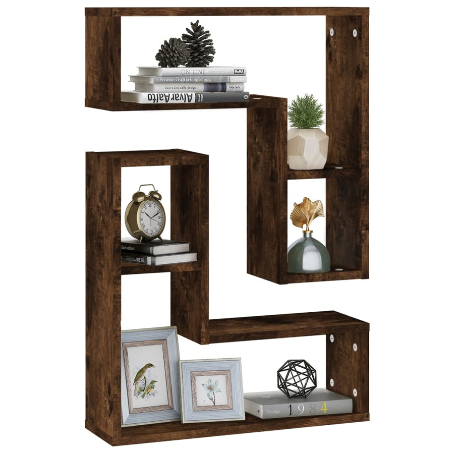 Wandschappen 2 St 50X15X50 Cm Bewerkt Hout Gerookt Eikenkleurig