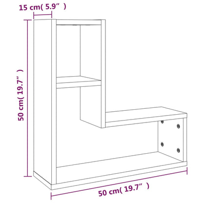 Wandschappen 2 St 50X15X50 Cm Bewerkt Hout Gerookt Eikenkleurig