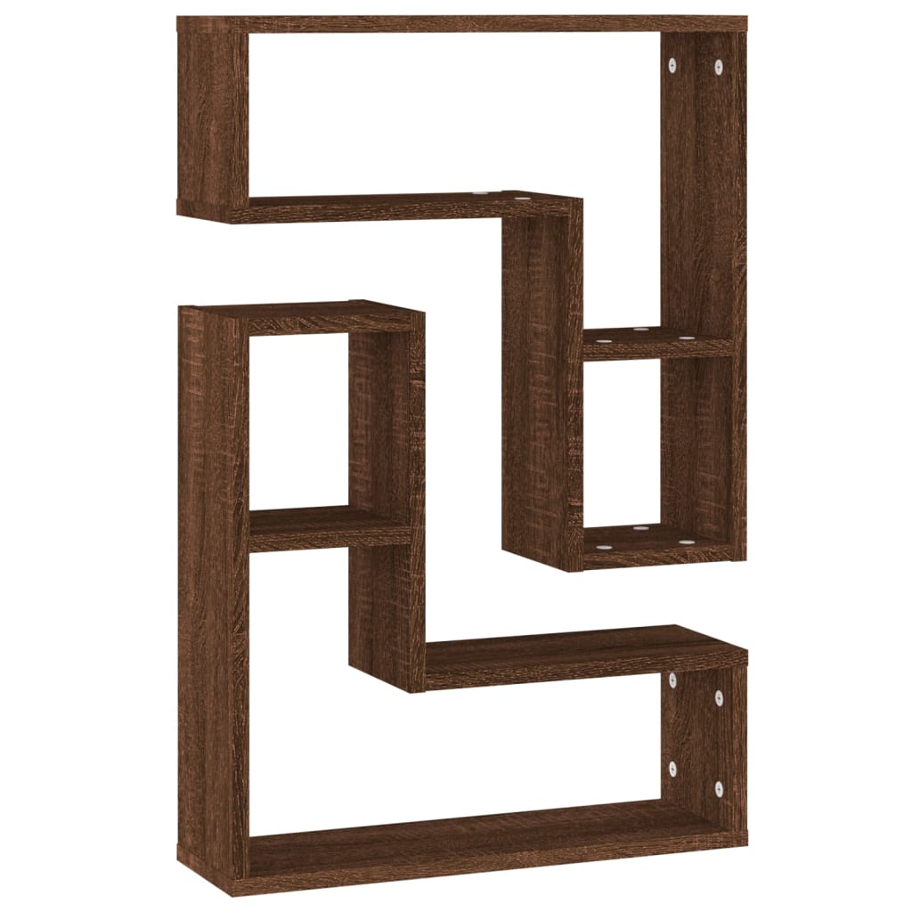 Wandschappen 2 St 50X15X50 Cm Bewerkt Hout Bruin Eikenkleur