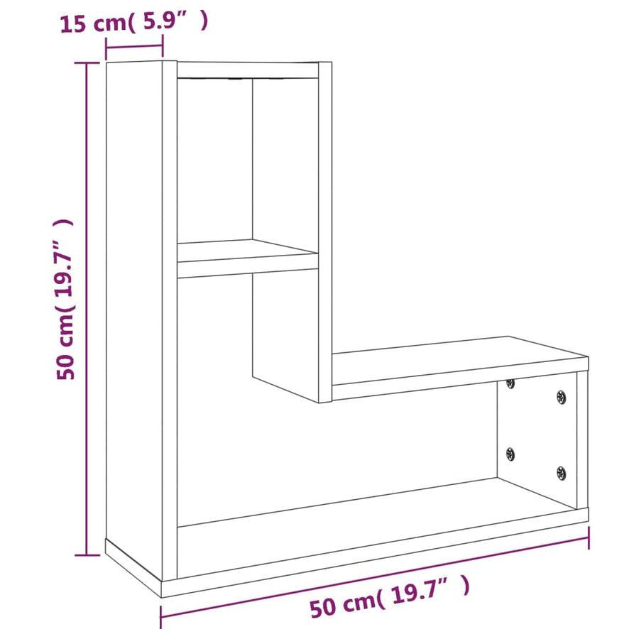 Wandschappen 2 St 50X15X50 Cm Bewerkt Hout Bruin Eikenkleur