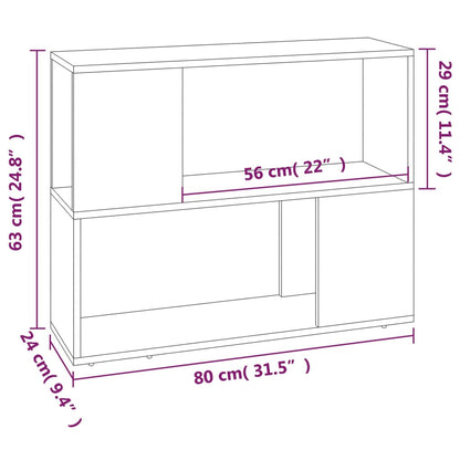 Boekenkast/Kamerscherm 80X24X63 Cm Kleurig Gerookt eiken
