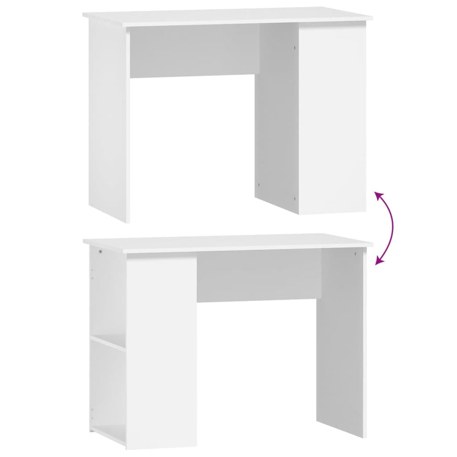 Bureau 100X55X75 Cm Bewerkt Hout Wit