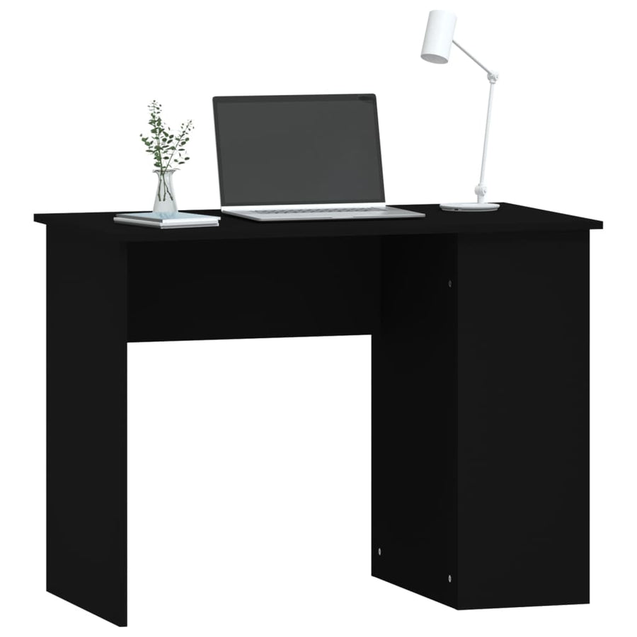 Bureau 100X55X75 Cm Bewerkt Hout Zwart