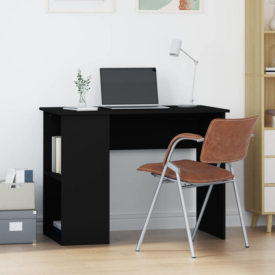 Bureau 100X55X75 Cm Bewerkt Hout Zwart