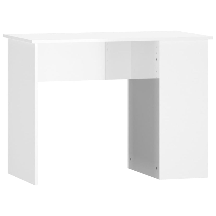 Bureau 100X55X75 Cm Bewerkt Hout Hoogglans Wit