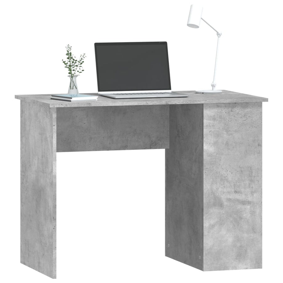 Bureau 100X55X75 Cm Bewerkt Hout Betongrijs