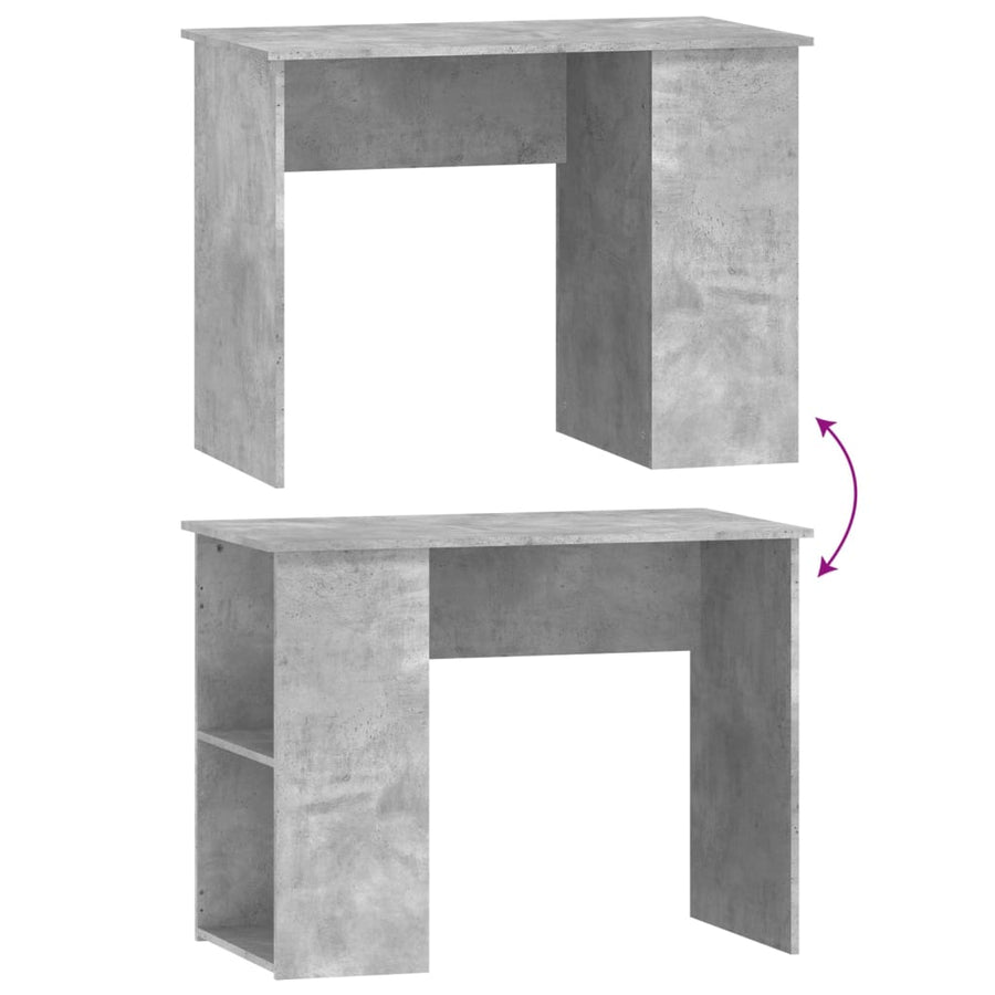 Bureau 100X55X75 Cm Bewerkt Hout Betongrijs