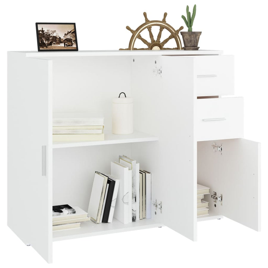 Dressoir 91x29,5x75 cm bewerkt hout wit Wit