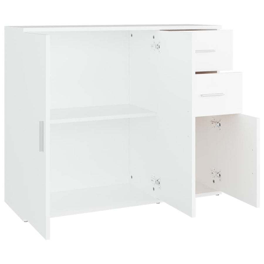 Dressoir 91x29,5x75 cm bewerkt hout wit Wit