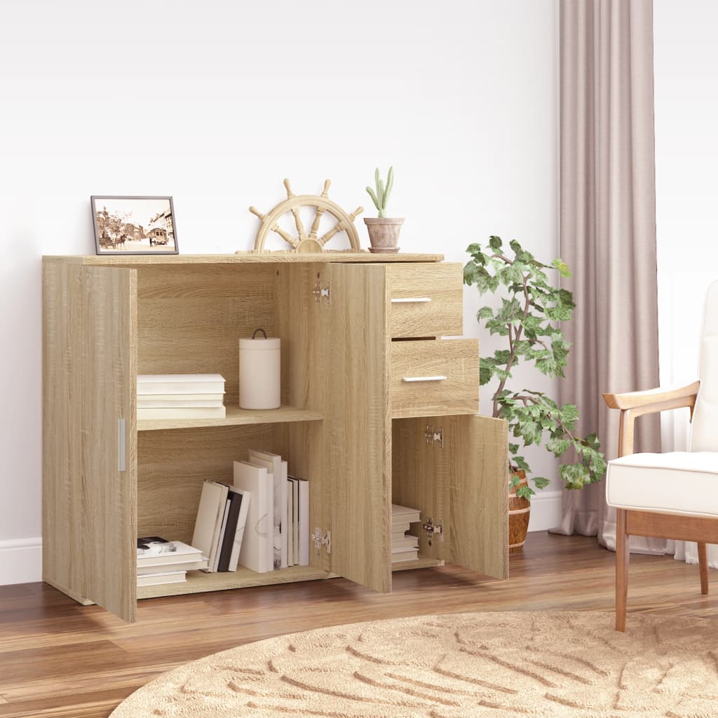 Dressoir 9X29,5X75 Cm Bewerkt Hout Kleurig Sonoma eiken