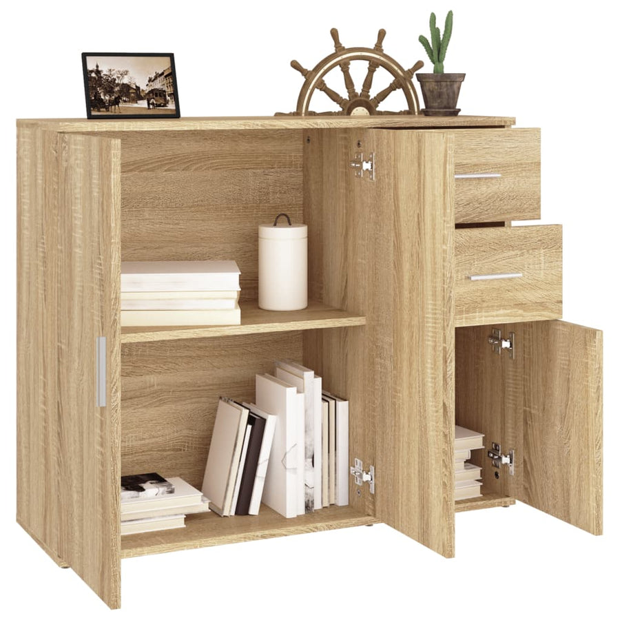 Dressoir 9X29,5X75 Cm Bewerkt Hout Kleurig Sonoma eiken