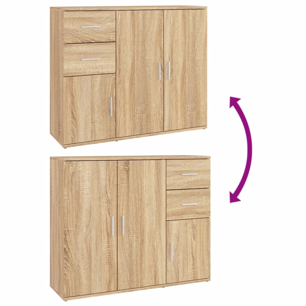 Dressoir 9X29,5X75 Cm Bewerkt Hout Kleurig Sonoma eiken