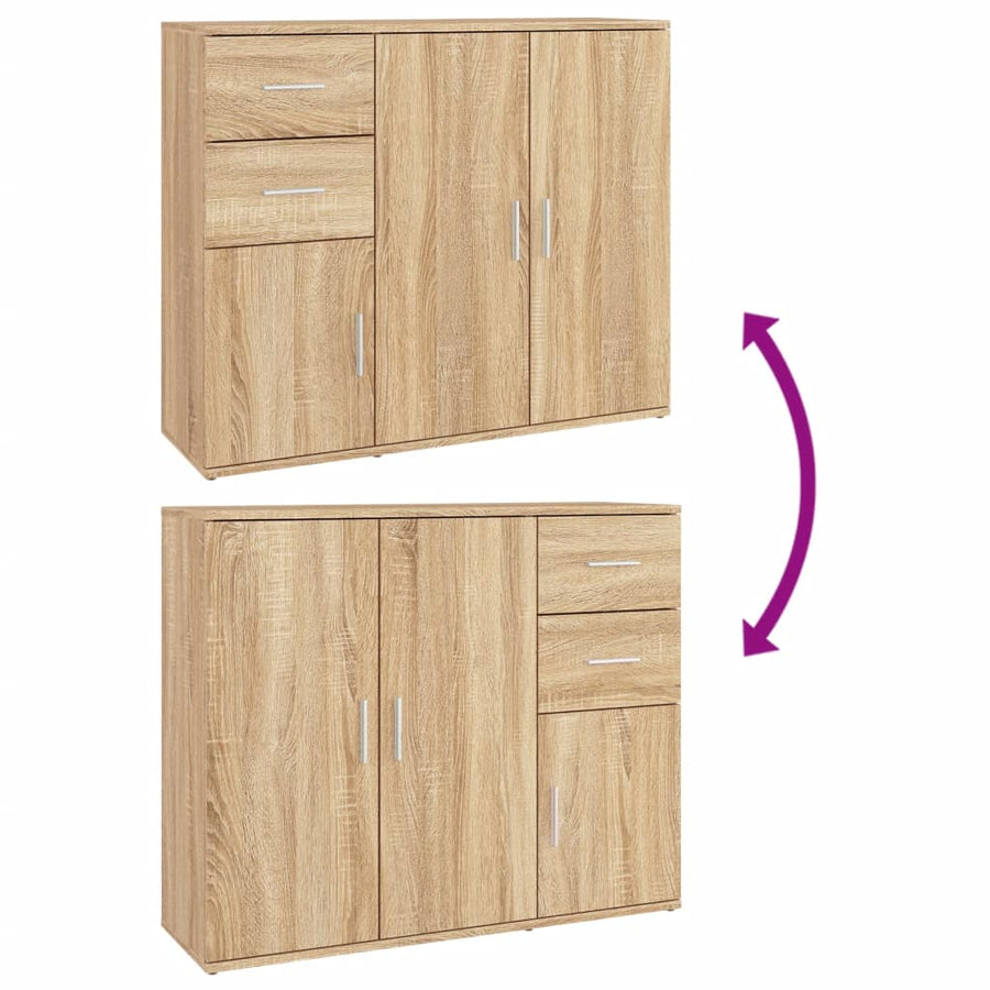 Dressoir 9X29,5X75 Cm Bewerkt Hout Kleurig Sonoma eiken