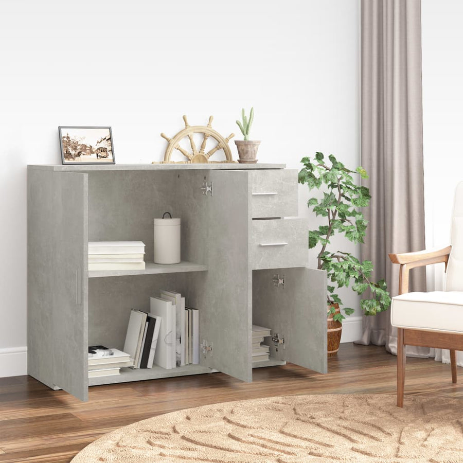 Dressoir 9X29,5X75 Cm Bewerkt Hout Betongrijs