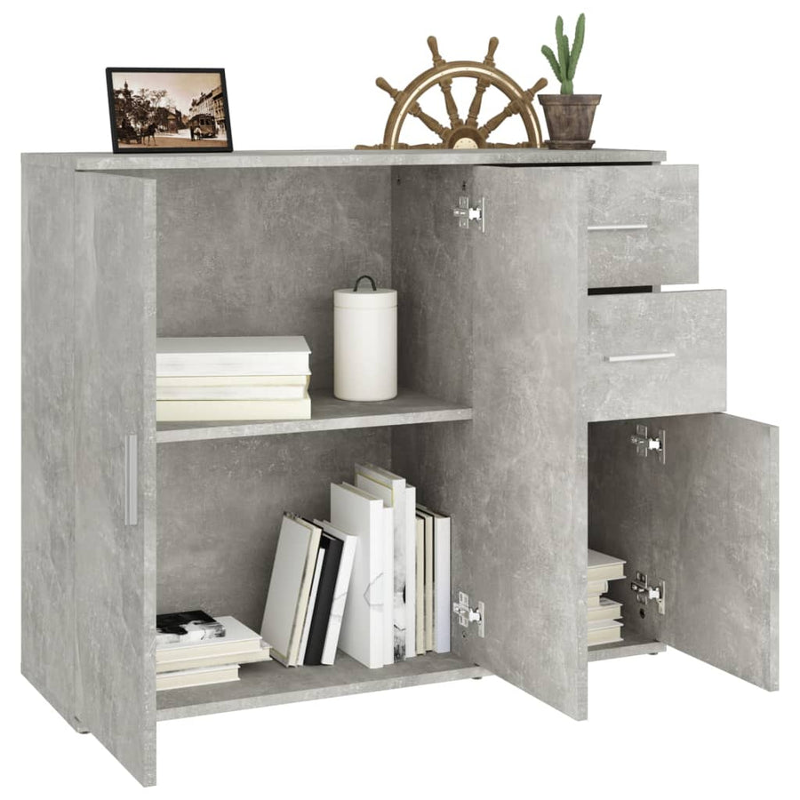 Dressoir 9X29,5X75 Cm Bewerkt Hout Betongrijs