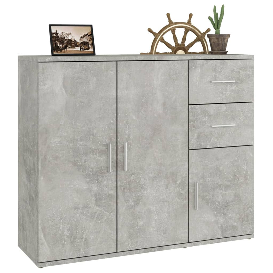 Dressoir 9X29,5X75 Cm Bewerkt Hout Betongrijs