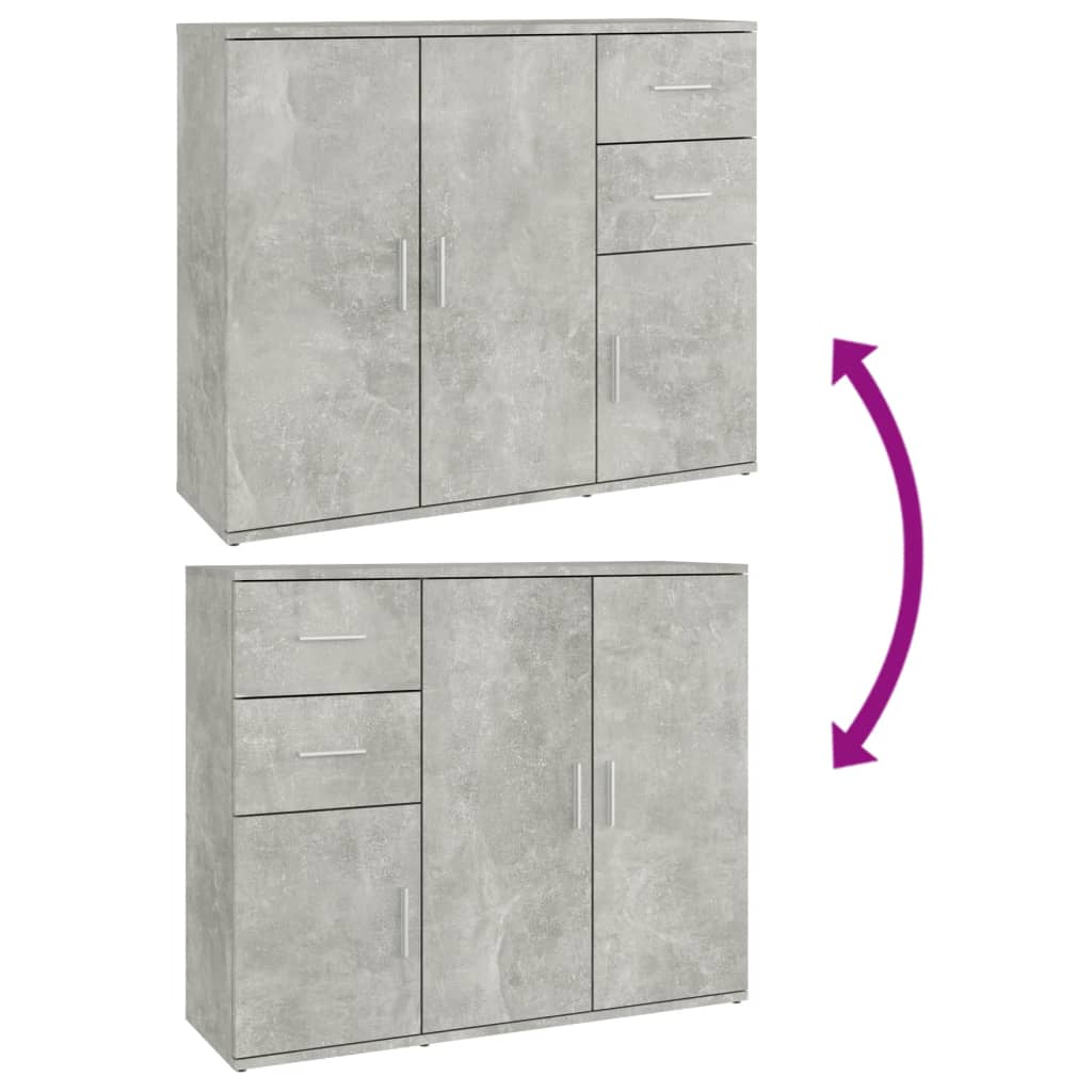 Dressoir 9X29,5X75 Cm Bewerkt Hout Betongrijs