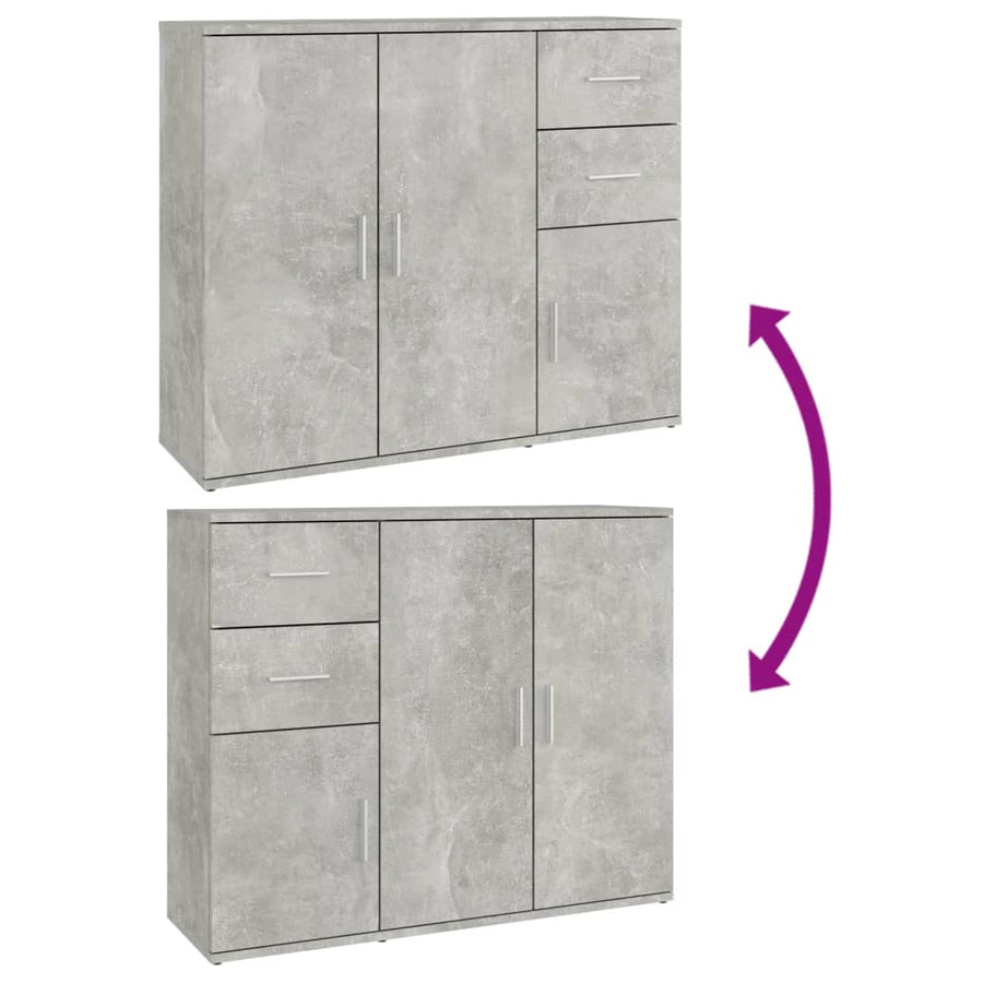 Dressoir 9X29,5X75 Cm Bewerkt Hout Betongrijs