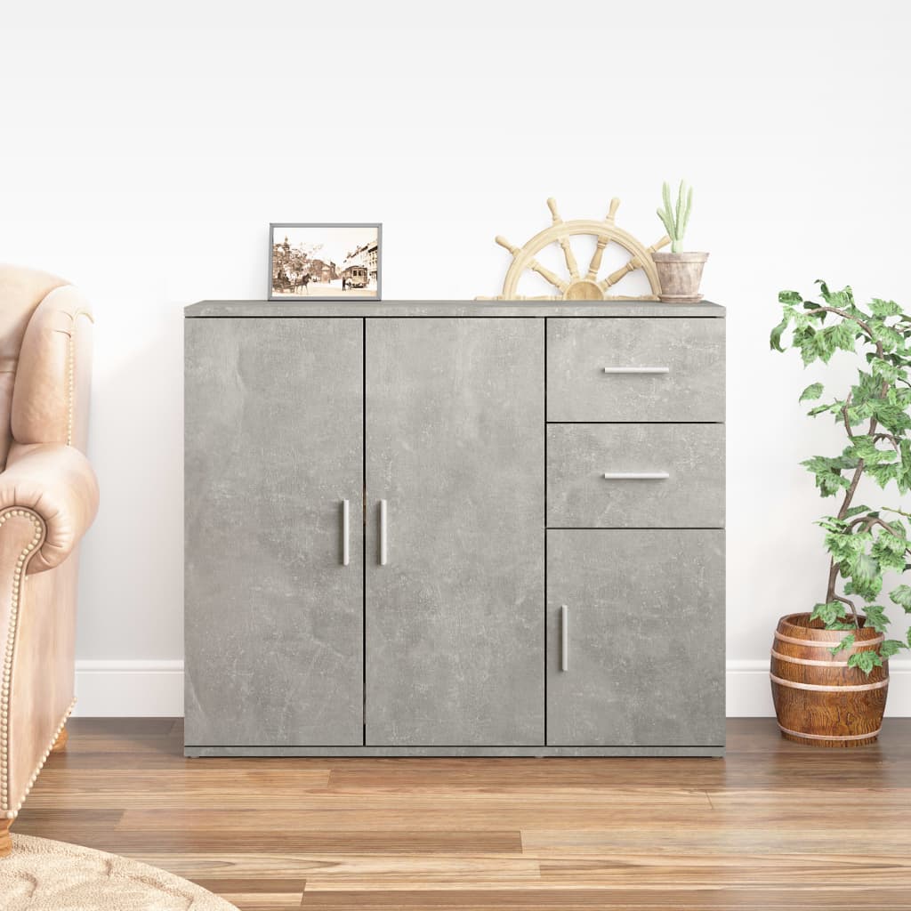Dressoir 9X29,5X75 Cm Bewerkt Hout Betongrijs