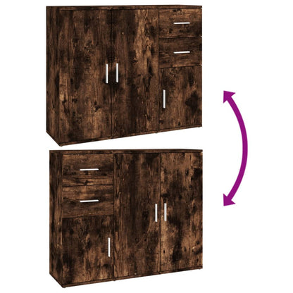 Dressoir 9X29,5X75 Cm Bewerkt Hout Kleurig Gerookt eiken