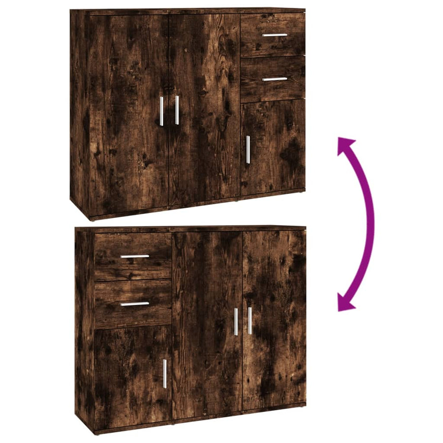 Dressoir 9X29,5X75 Cm Bewerkt Hout Kleurig Gerookt eiken