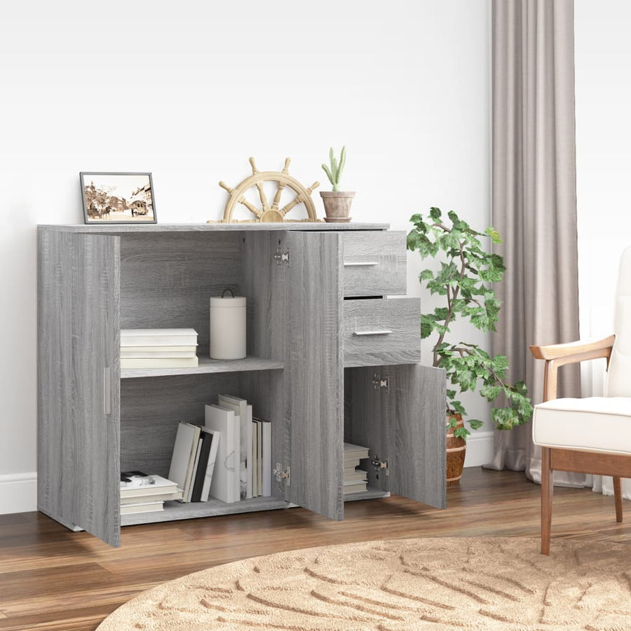 Dressoir 9X29,5X75 Cm Bewerkt Hout Eikenkleurig Grijs sonoma
