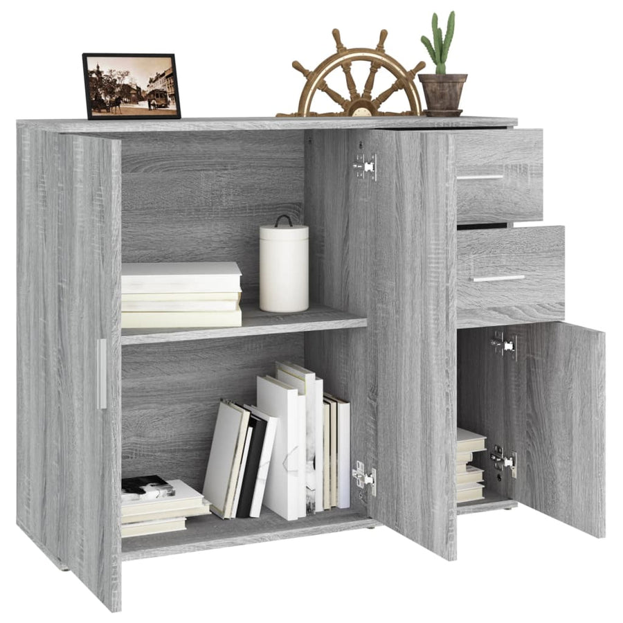 Dressoir 9X29,5X75 Cm Bewerkt Hout Eikenkleurig Grijs sonoma