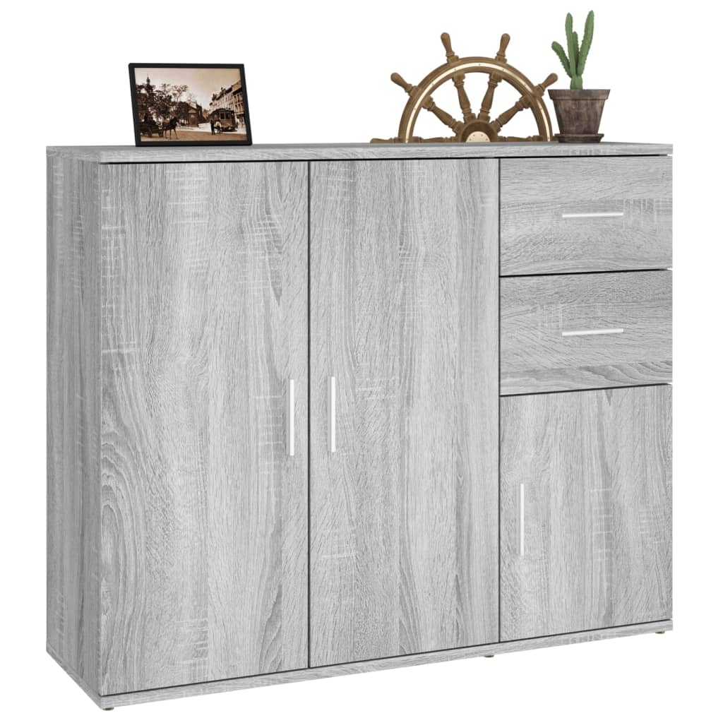 Dressoir 9X29,5X75 Cm Bewerkt Hout Eikenkleurig Grijs sonoma