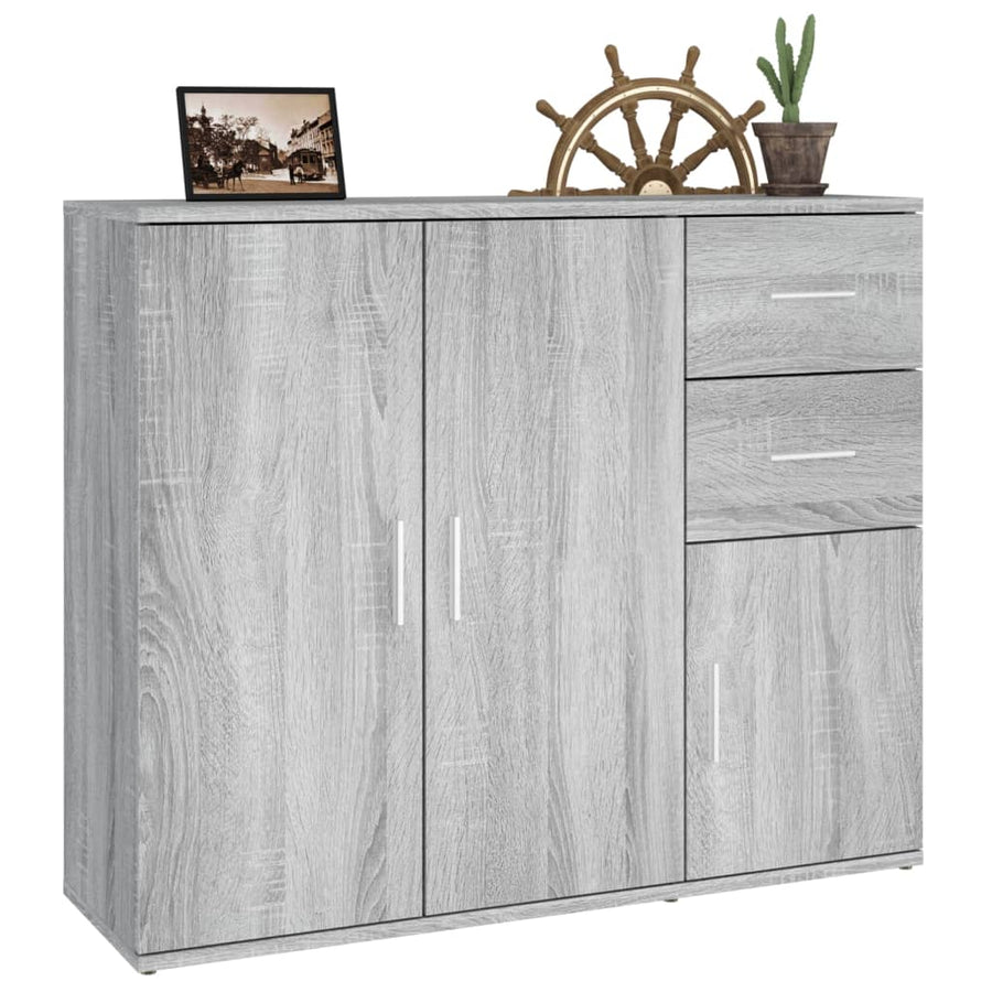 Dressoir 9X29,5X75 Cm Bewerkt Hout Eikenkleurig Grijs sonoma