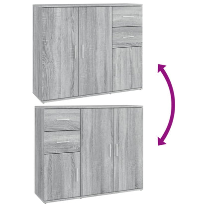 Dressoir 9X29,5X75 Cm Bewerkt Hout Eikenkleurig Grijs sonoma