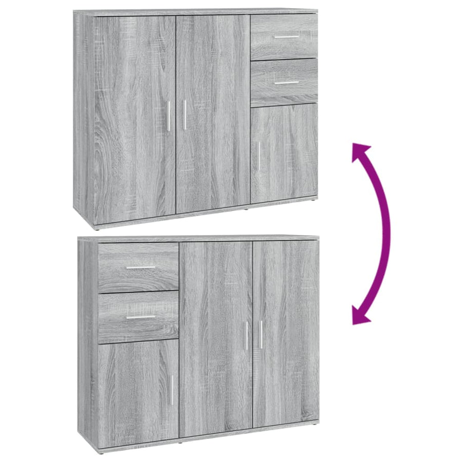 Dressoir 9X29,5X75 Cm Bewerkt Hout Eikenkleurig Grijs sonoma
