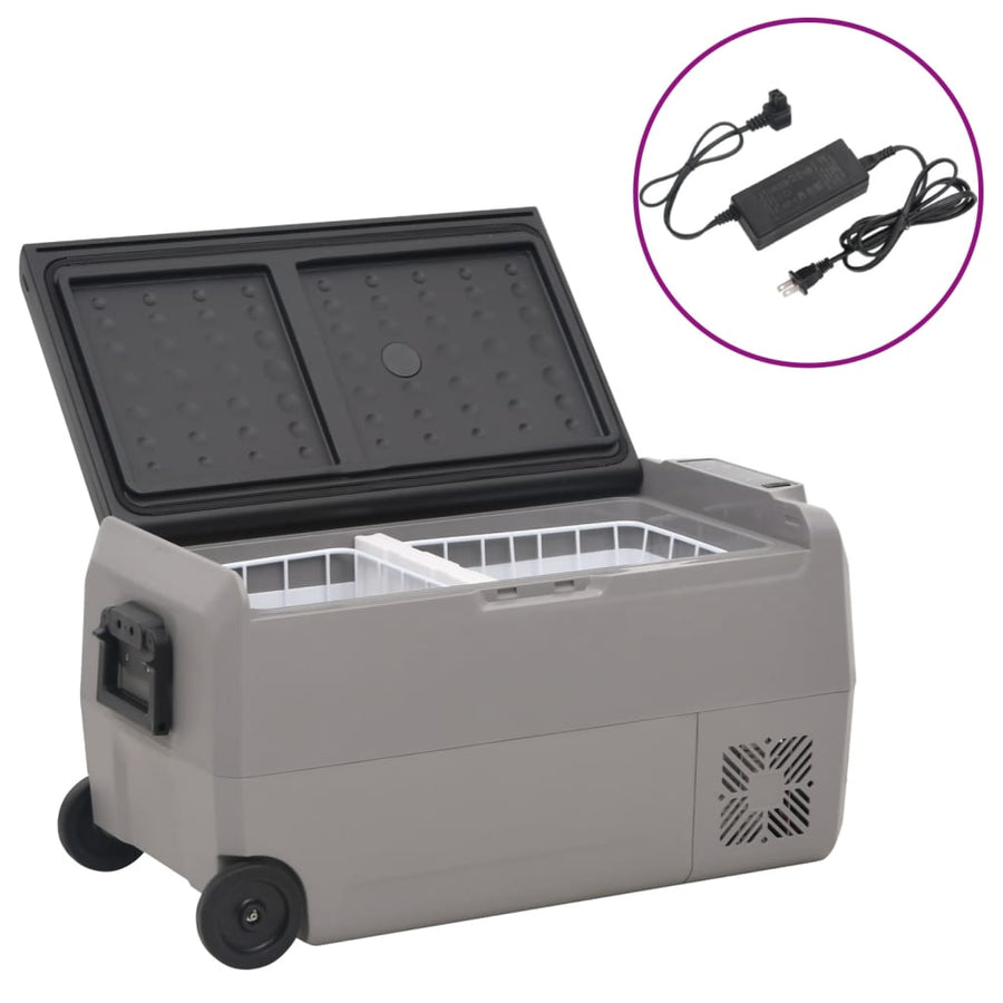 Koelbox Met Wielen En Adapter 50 L Pp En Pe Zwart En Grijs