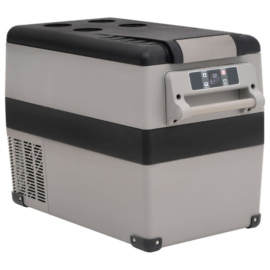 Koelbox Met Handvat En Adapter 35 L Pp & Pe Zwart En Grijs