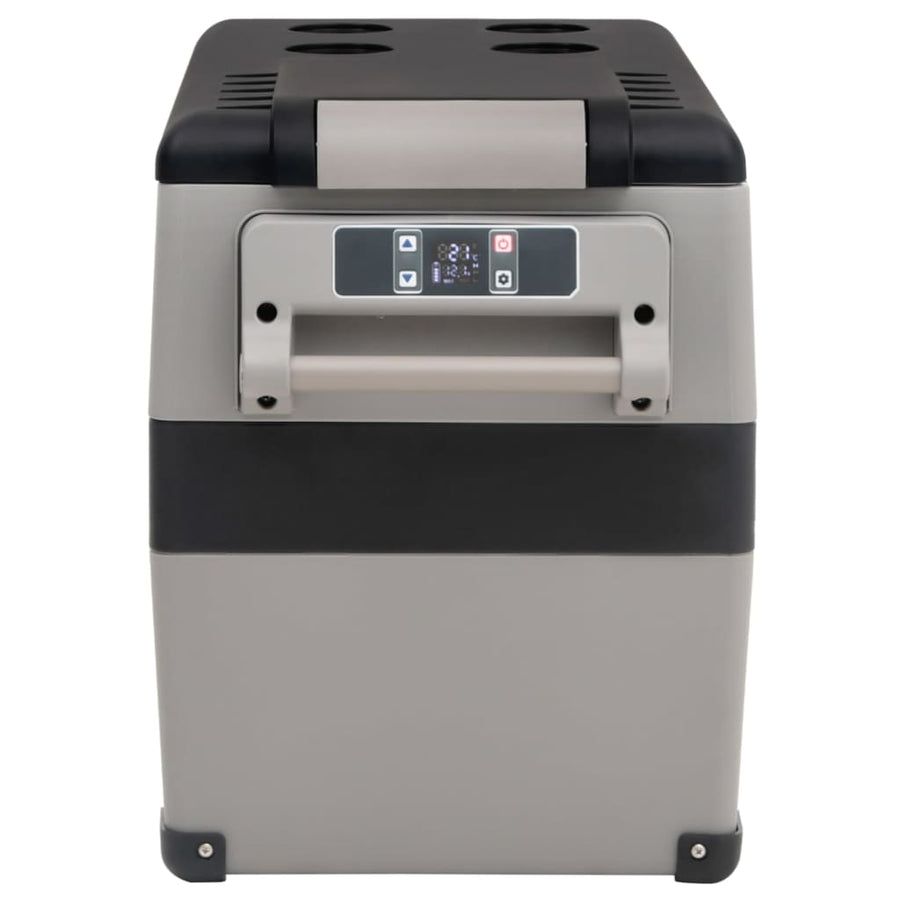Koelbox Met Handvat En Adapter 35 L Pp & Pe Zwart En Grijs