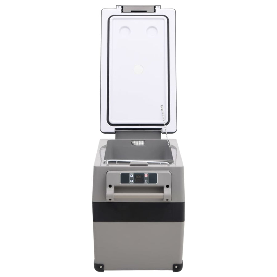 Koelbox Met Handvat En Adapter 35 L Pp & Pe Zwart En Grijs