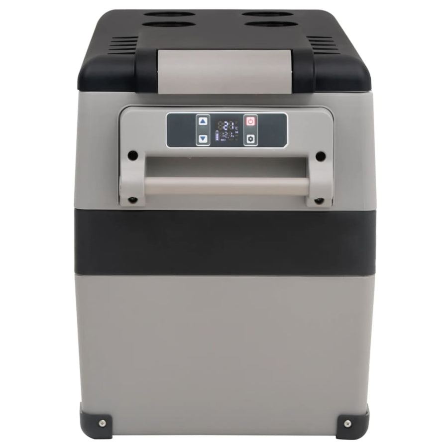 Koelbox Met Handvat En Adapter 55 L Pp & Pe Zwart En Grijs