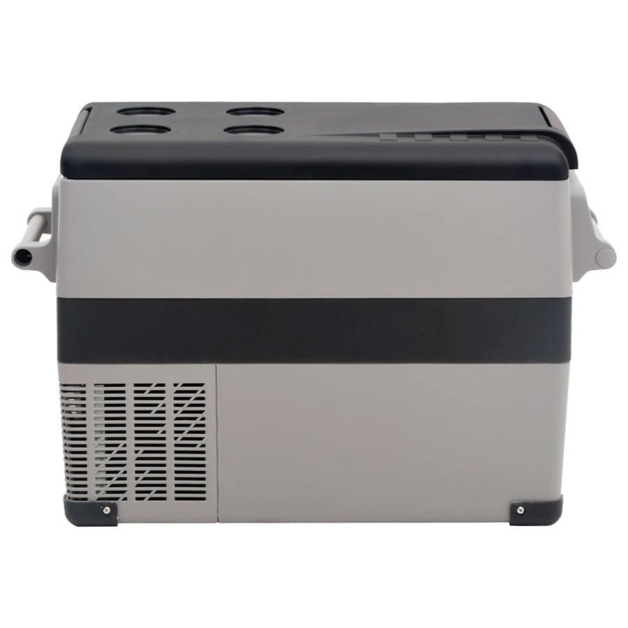 Koelbox Met Handvat En Adapter 55 L Pp & Pe Zwart En Grijs