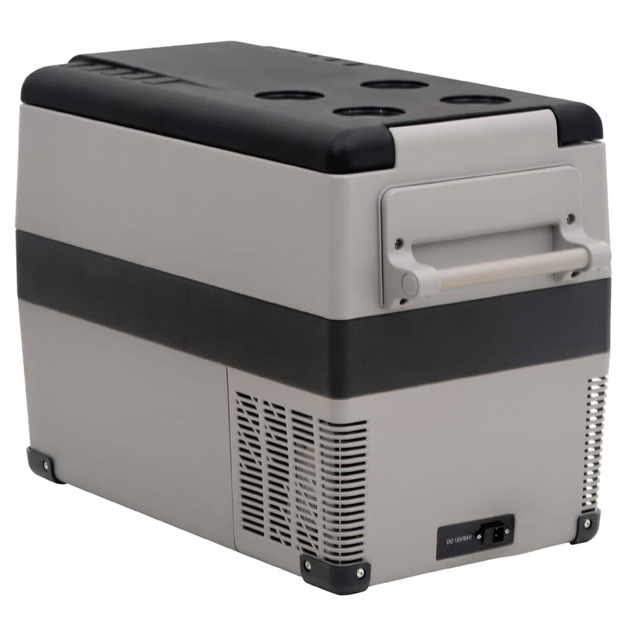 Koelbox Met Handvat En Adapter 55 L Pp & Pe Zwart En Grijs