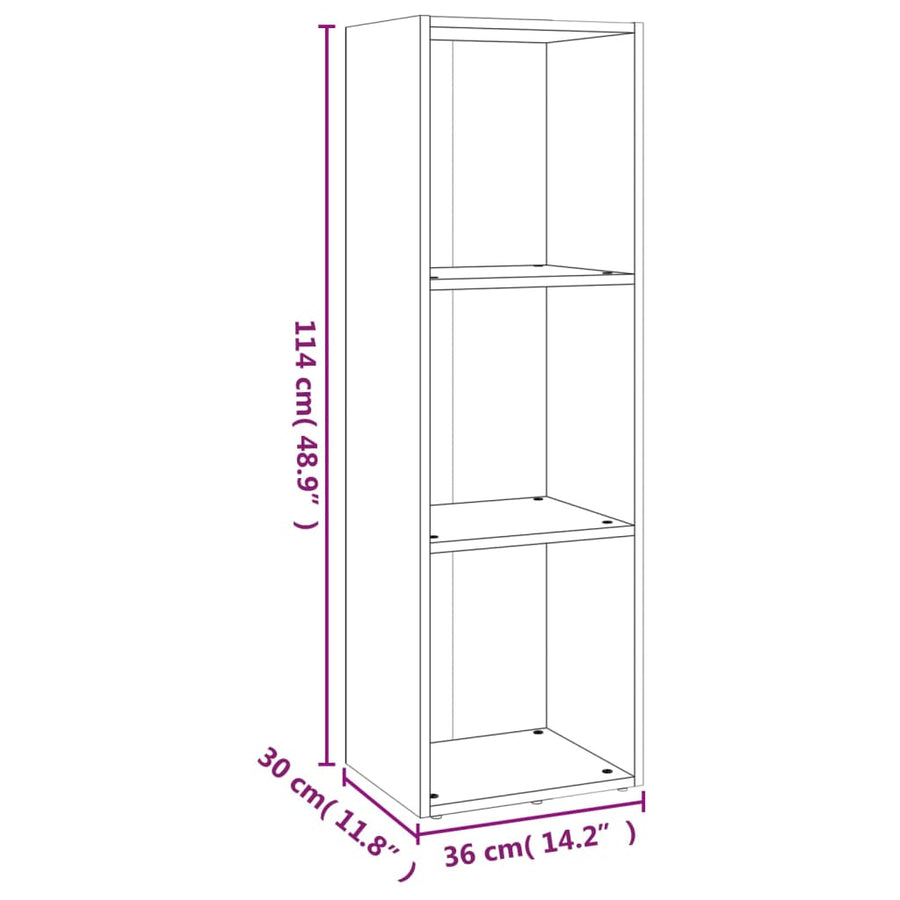 Boekenkast / Tv-Meubel Bewerkt Hout 36 x 30 x 114 cm Gerookt eiken