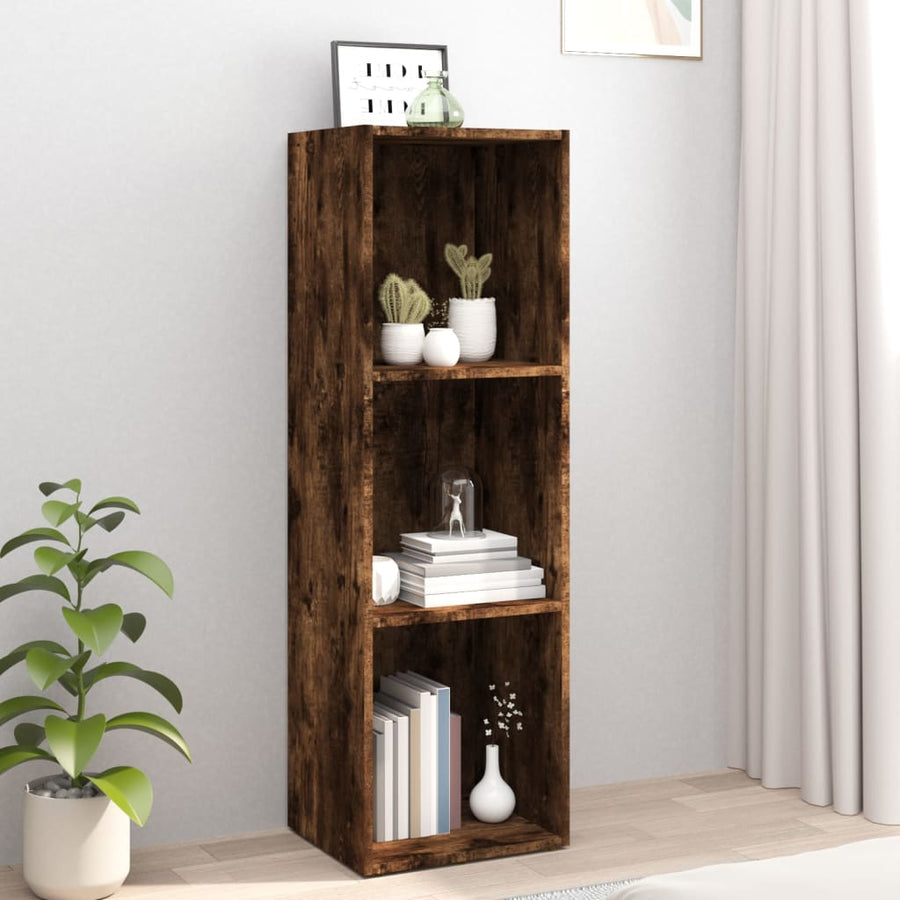 Boekenkast / Tv-Meubel Bewerkt Hout 36 x 30 x 114 cm Gerookt eiken