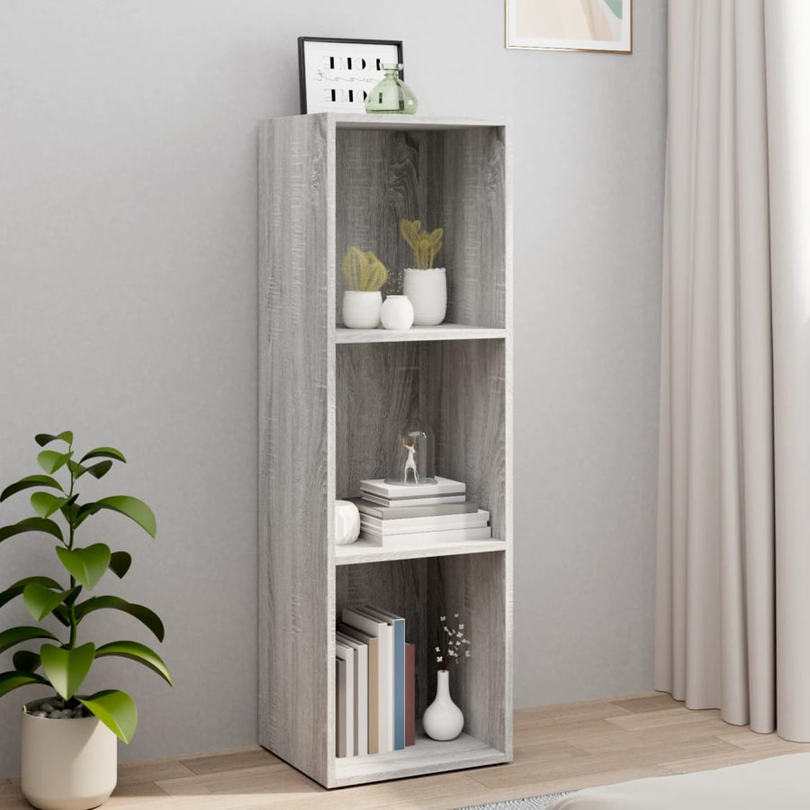 Boekenkast/Tv-Meubel Hout Eiken 36 x 30 x 114 cm Grijs sonoma