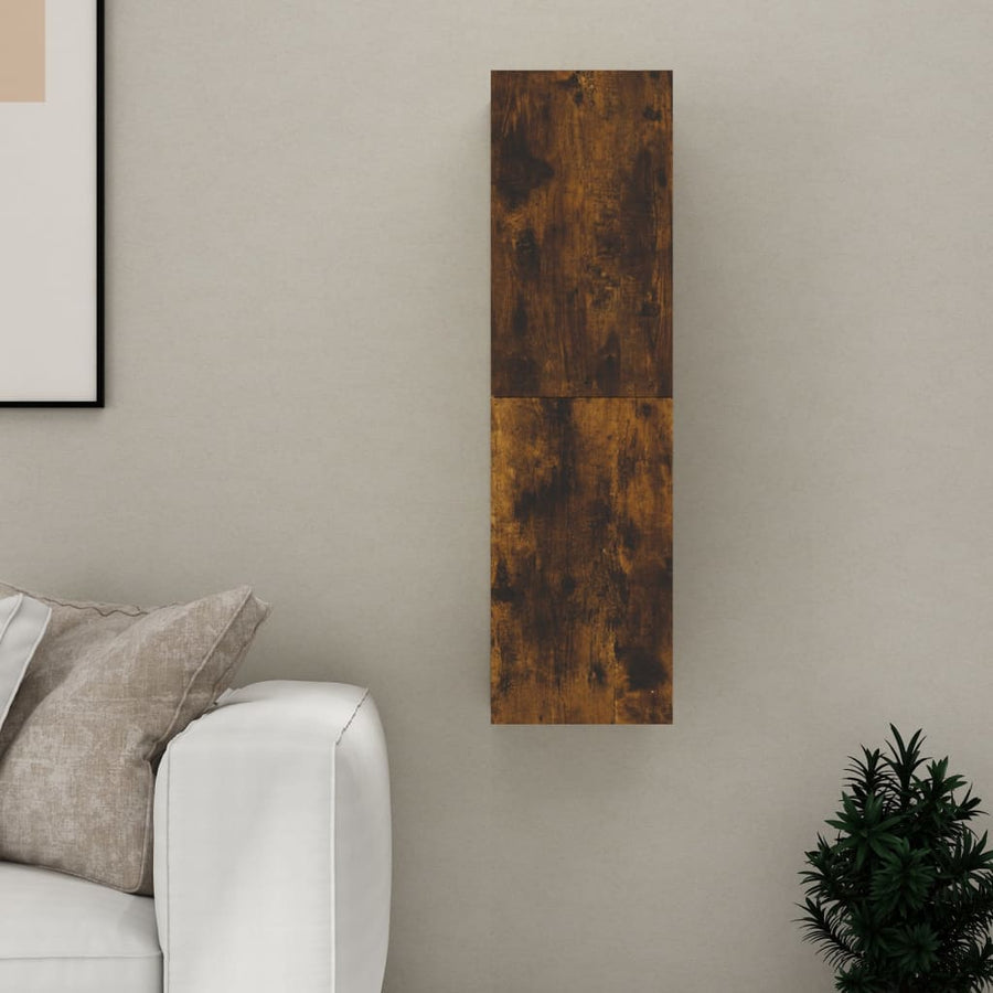 Tv-wandmeubel 30,5x30x110 cm gerookt eikenkleurig 30.5 x 30 x 110 cm Gerookt eiken