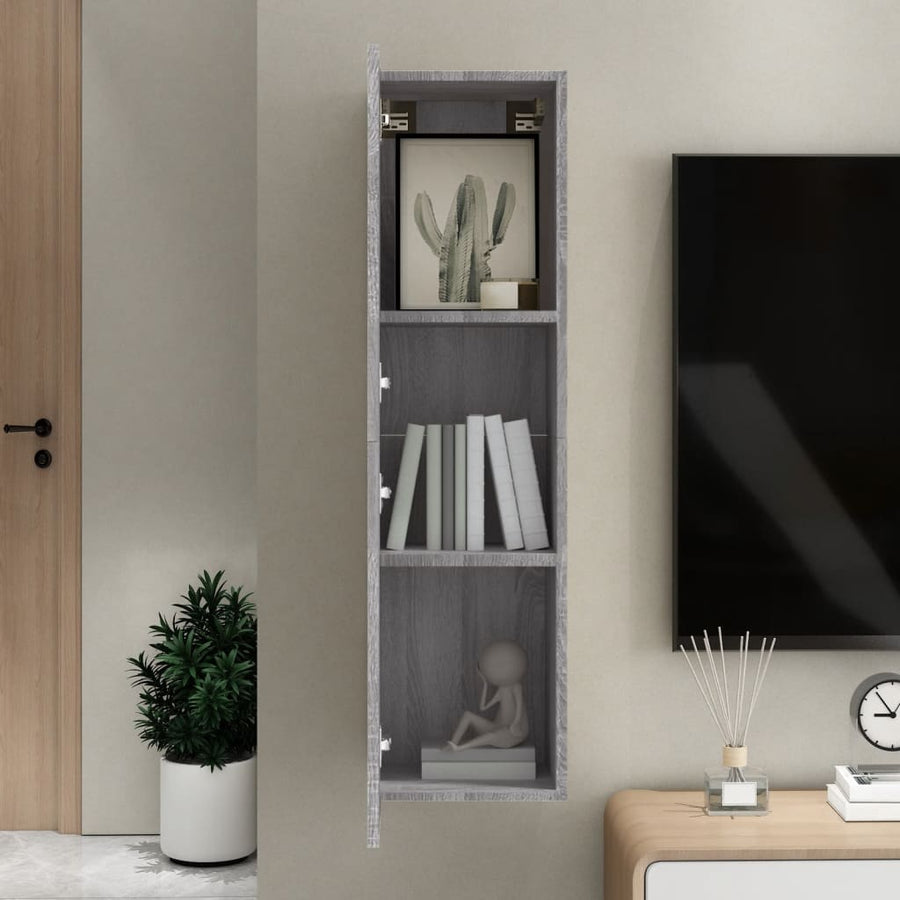 Tv-wandmeubel 30,5x30x110 cm grijs sonoma eikenkleurig 1 30.5 x 30 x 110 cm Grijs sonoma