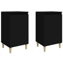 Nachtkastjes 2 St 40X35X70 Cm Bewerkt Hout Zwart