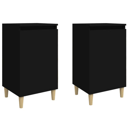 Nachtkastjes 2 St 40X35X70 Cm Bewerkt Hout Zwart