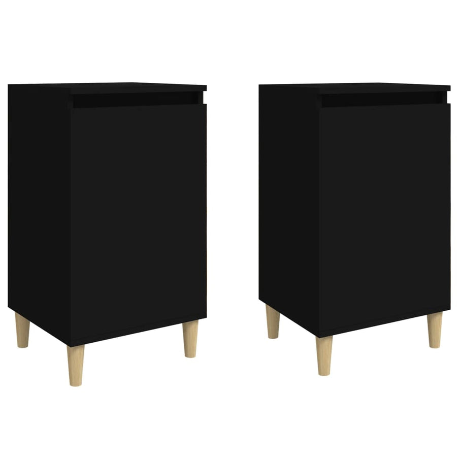Nachtkastjes 2 St 40X35X70 Cm Bewerkt Hout Zwart