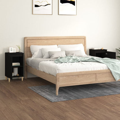 Nachtkastjes 2 St 40X35X70 Cm Bewerkt Hout Zwart