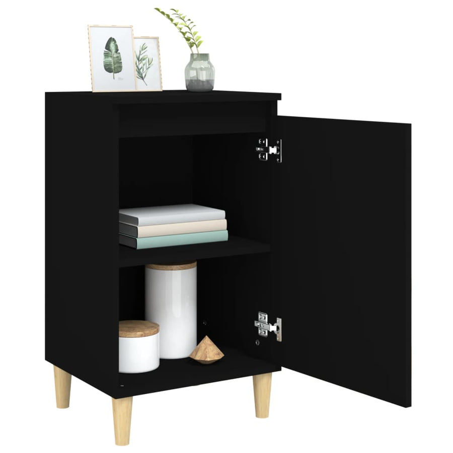 Nachtkastjes 2 St 40X35X70 Cm Bewerkt Hout Zwart