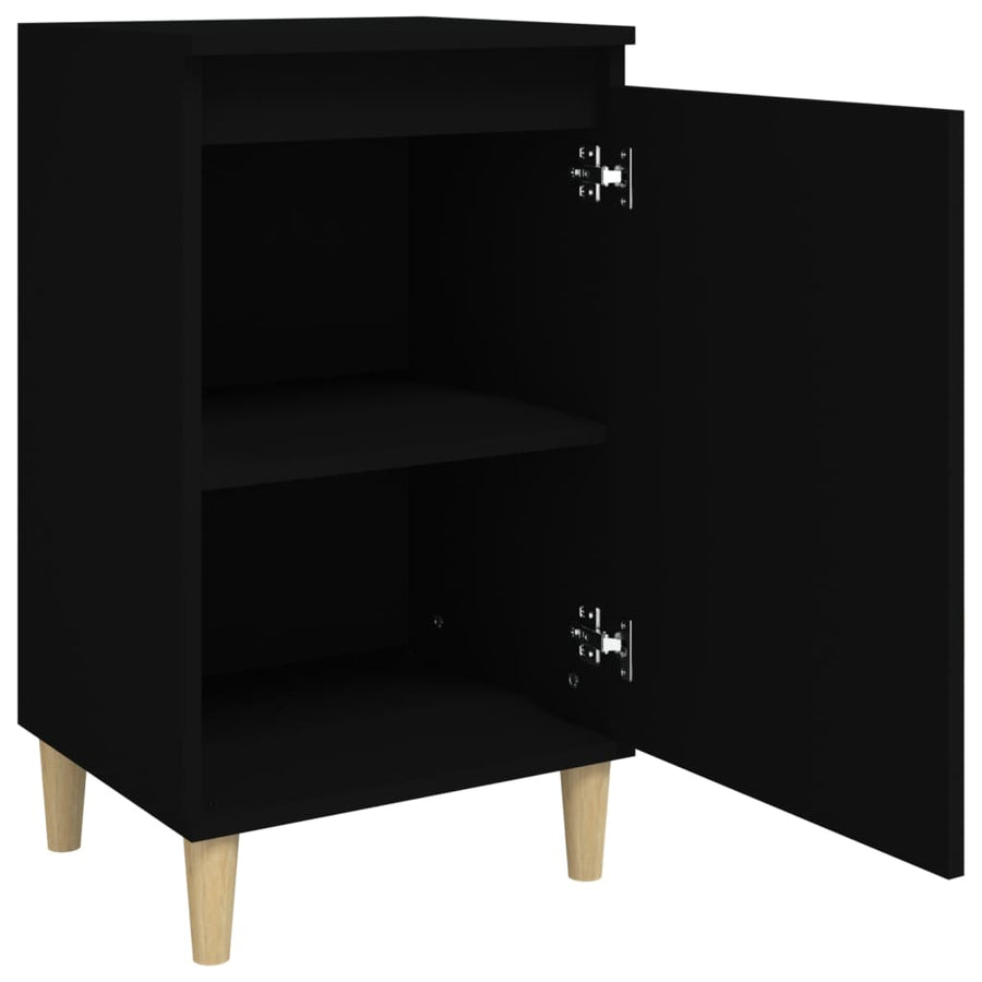 Nachtkastjes 2 St 40X35X70 Cm Bewerkt Hout Zwart