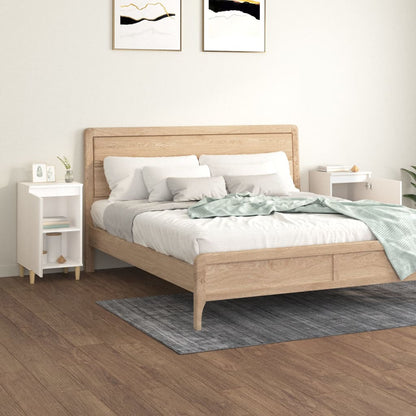 Nachtkastjes 2 St 40X35X70 Cm Bewerkt Hout Hoogglans Wit